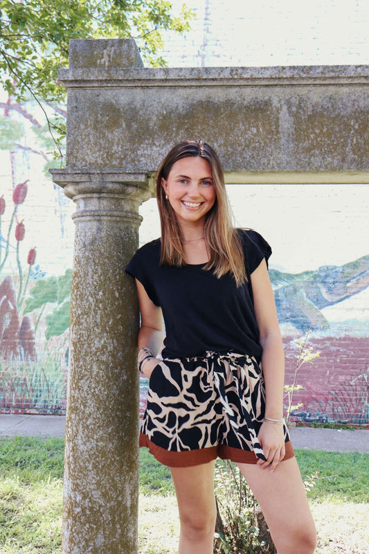 Border Paperbag Shorts - Mirage With Raw Sugar Boarder