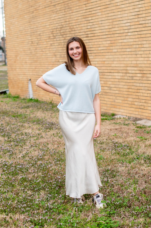 Silk Slip Skirt- Champagne