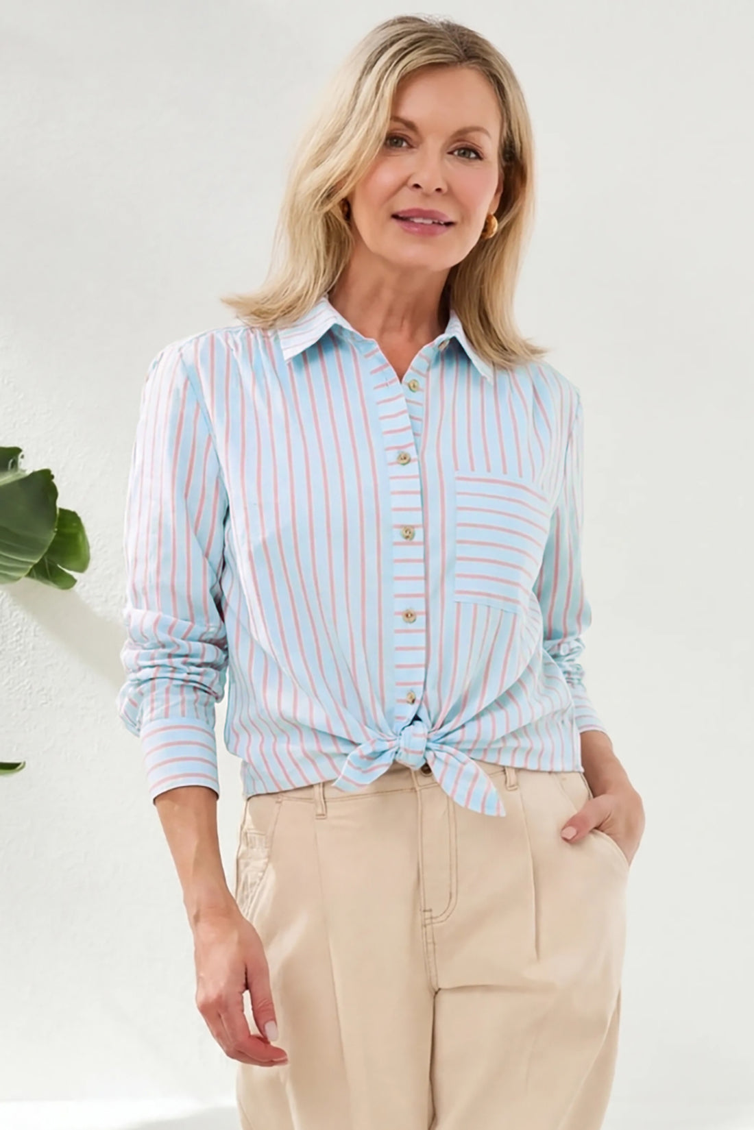 Classic Collared Striped Shirt
