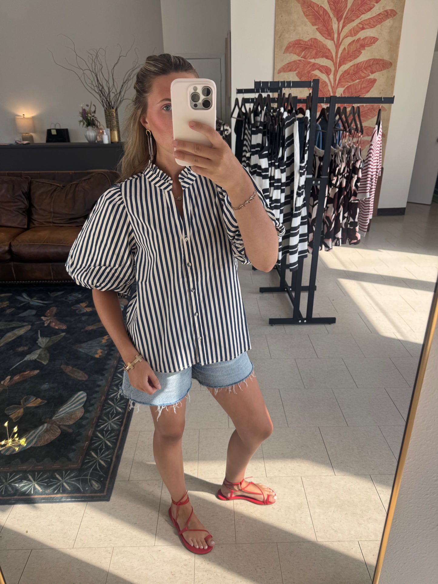 Stripe Button Down Top