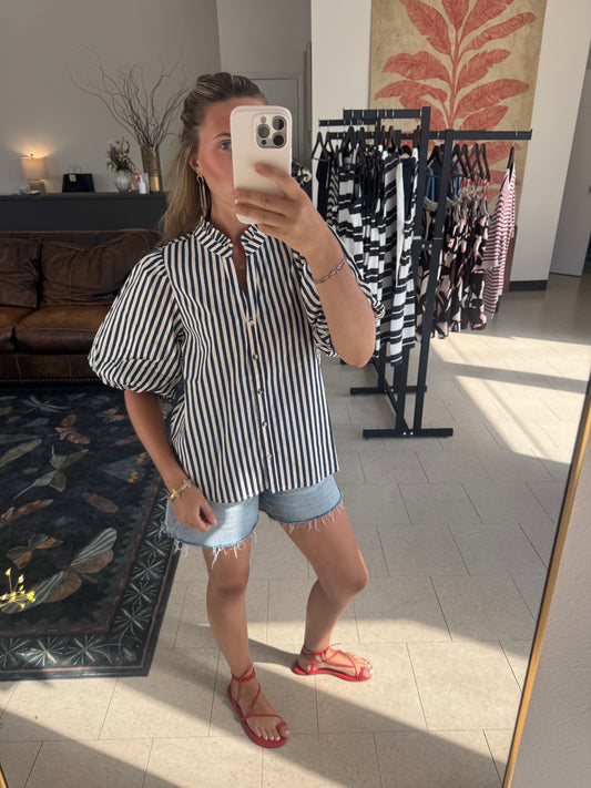 Stripe Button Down Top