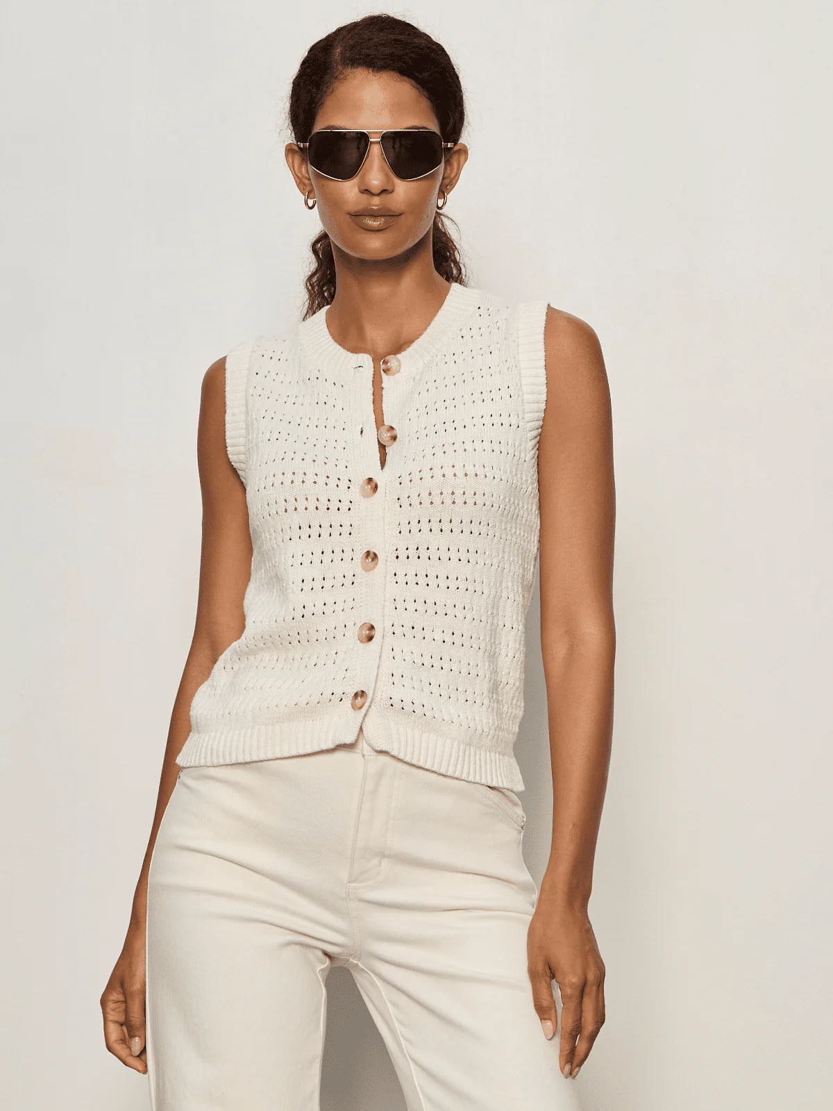 Pointelle Shell Top